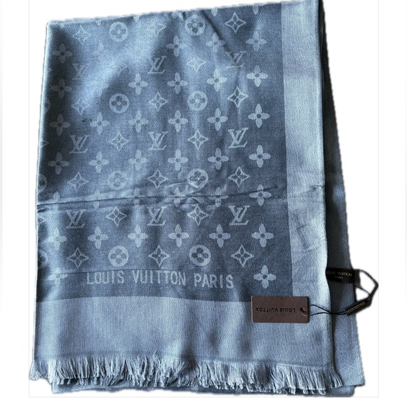 Louis Vuitton Accessories - BLUE SILK LOUS VUITTON SCARF SHAWL WRAP NEW